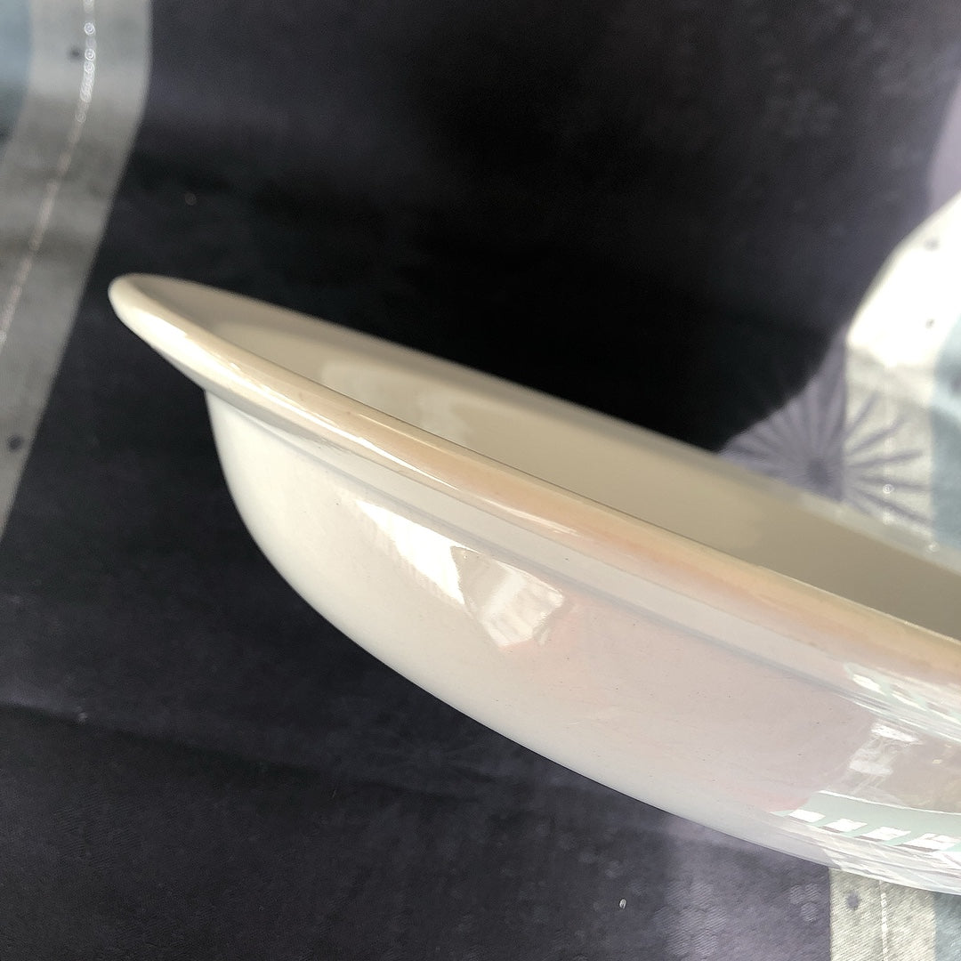 フランス アンティーク Digoin&sarreguemines ディゴワンサルグミンヌ 白い大きな深皿 29.5cm フランスアンティーク食器 ブロカント 蚤の市