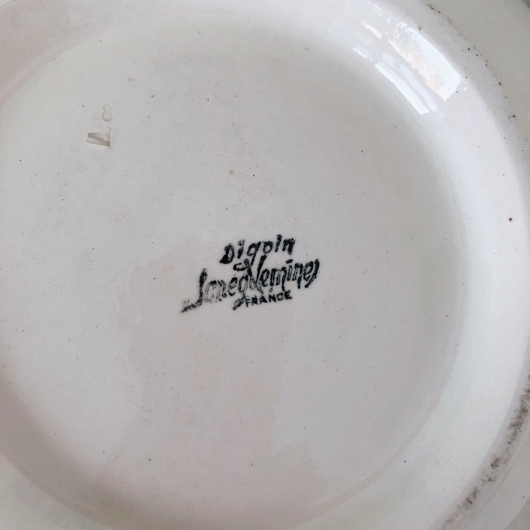 フランス ディゴワン&サルグミンヌ 花リム・サラディエ サラダボウル フランスアンティーク食器 ブロカント 蚤の市