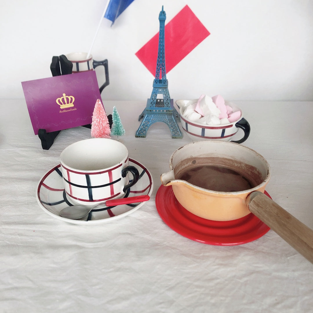 サンタマン バスク柄のカップ&ソーサー A フランスアンティーク食器 ブロカント 蚤の市