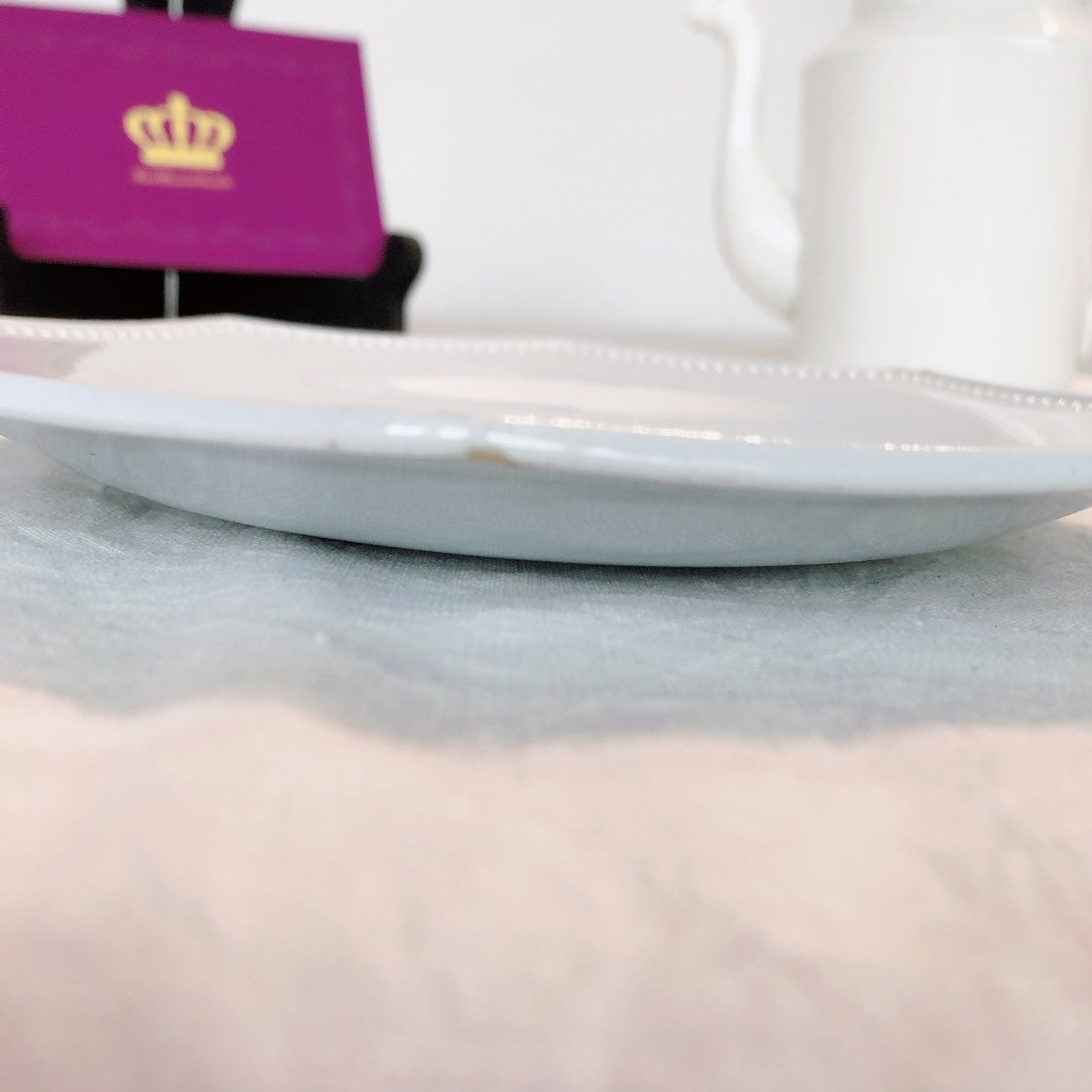 クレイユモントロー オクトゴナル プレート ソーサー ブルーパール B フランスアンティーク アンティーク食器 フランスブロカント・蚤の市
