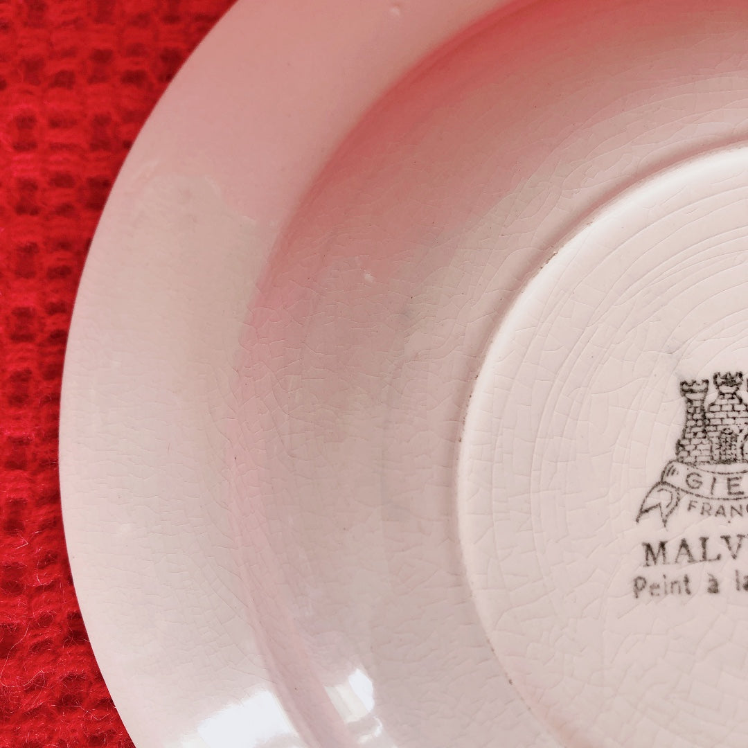 フランス GIEN ジアン 『MALVINA』スーププレート B フランスアンティーク食器 ブロカント 蚤の市