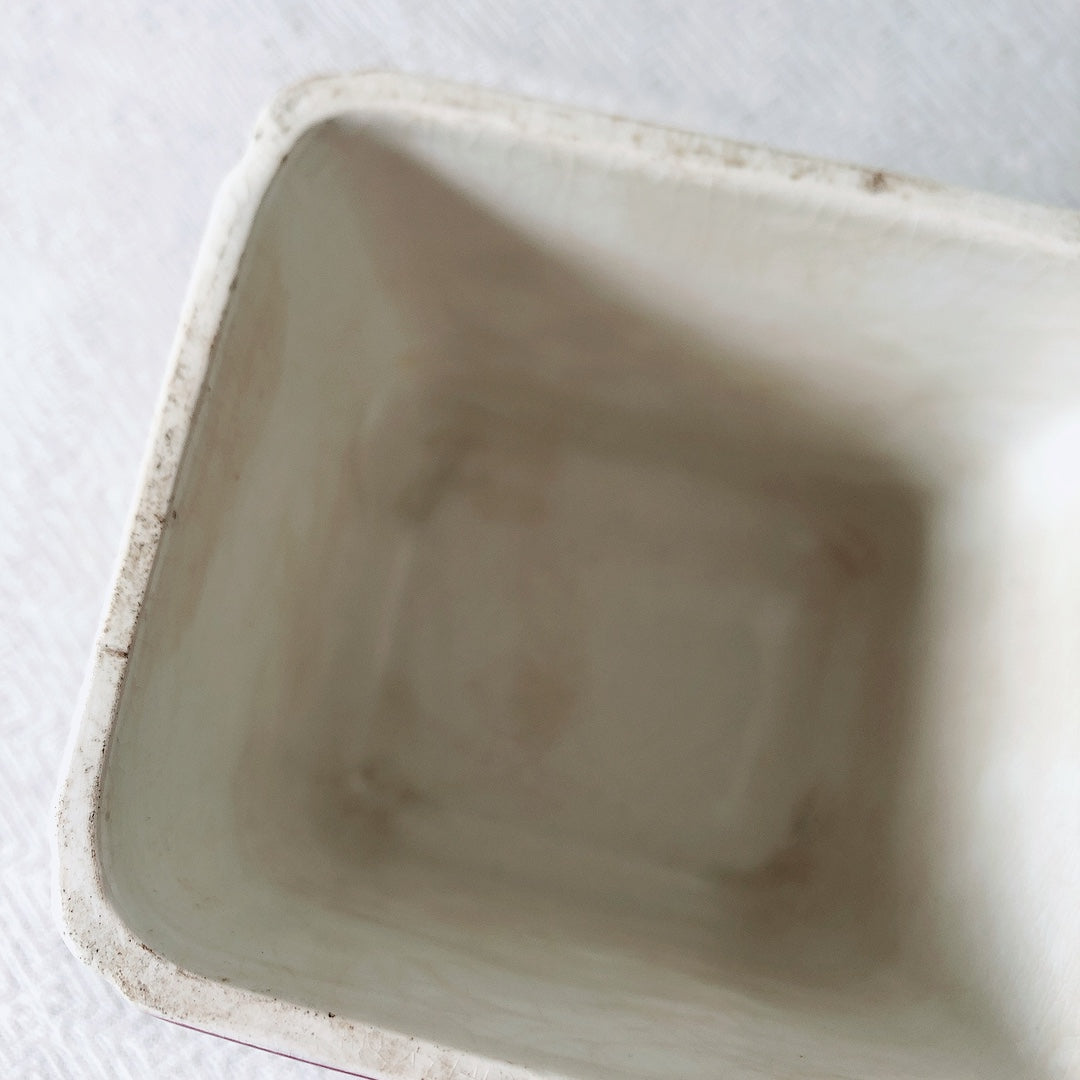 フランスアンティーク HBCM Béarn クレイユエモントロー バスク柄 陶器キャニスター3点セット 陶器「ルージュ・マリン」
