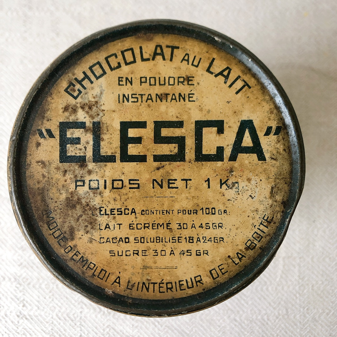 フランスアンティーク ELESCA エレスカ TIN缶 "CHOCOLAT AU LAIT EN POUDRE(ココア)" フランスアンティーク・ヴィンテージ雑貨 ブロカント・蚤の市