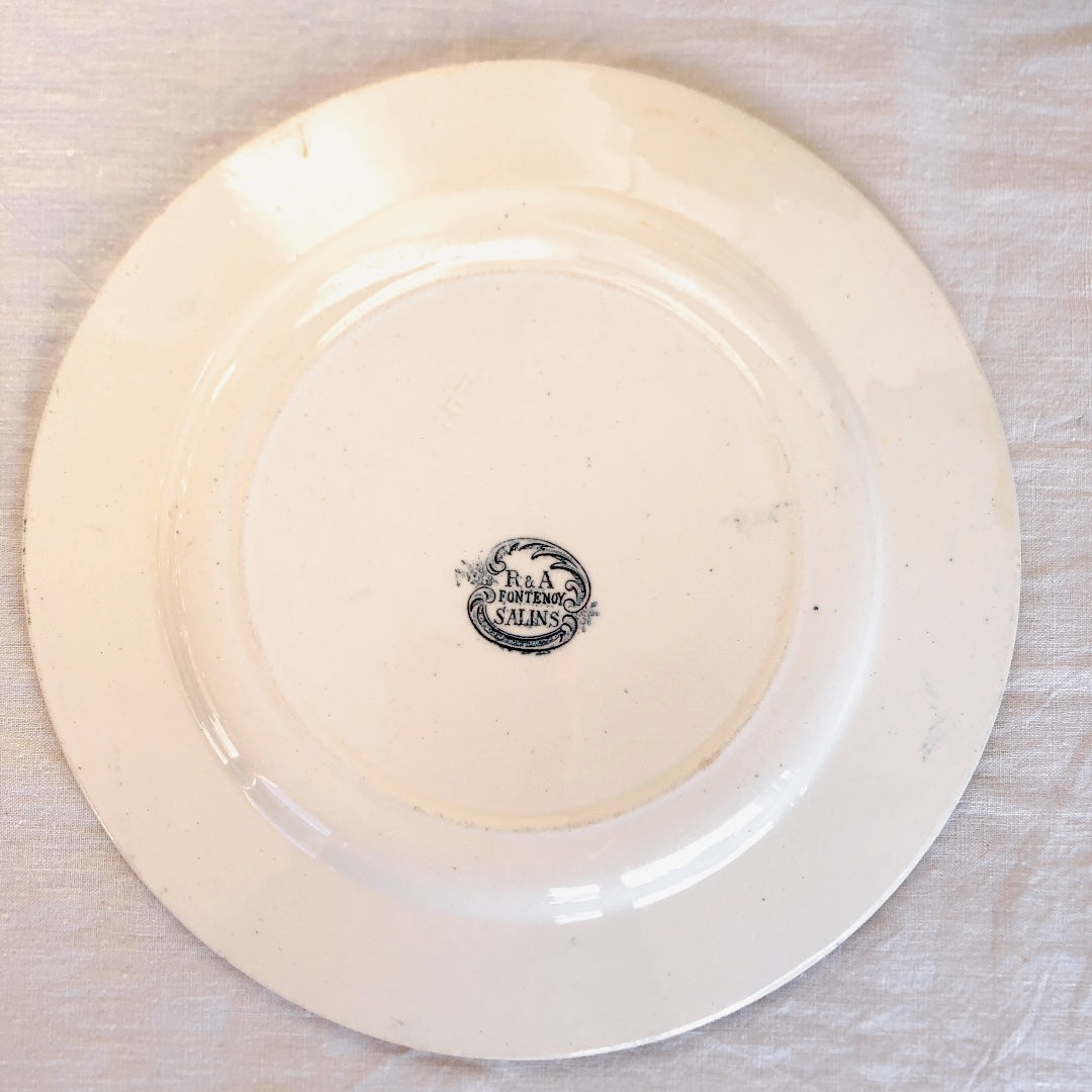 SALINS サラン 『FONTENOY』ディナープレート C フランスアンティーク食器 ブロカント 蚤の市