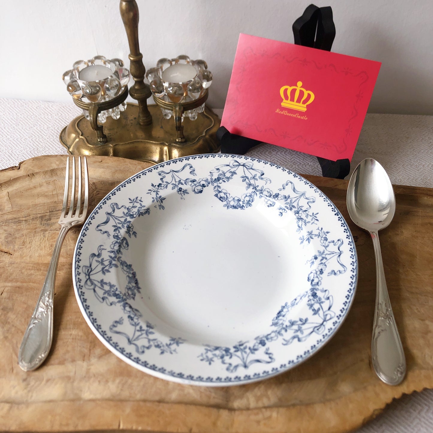 フランスアンティーク U&Cサルグミンヌ sarreguemines スーププレート ”モーツアルト” E フランスアンティーク食器 ブロカント 蚤の市