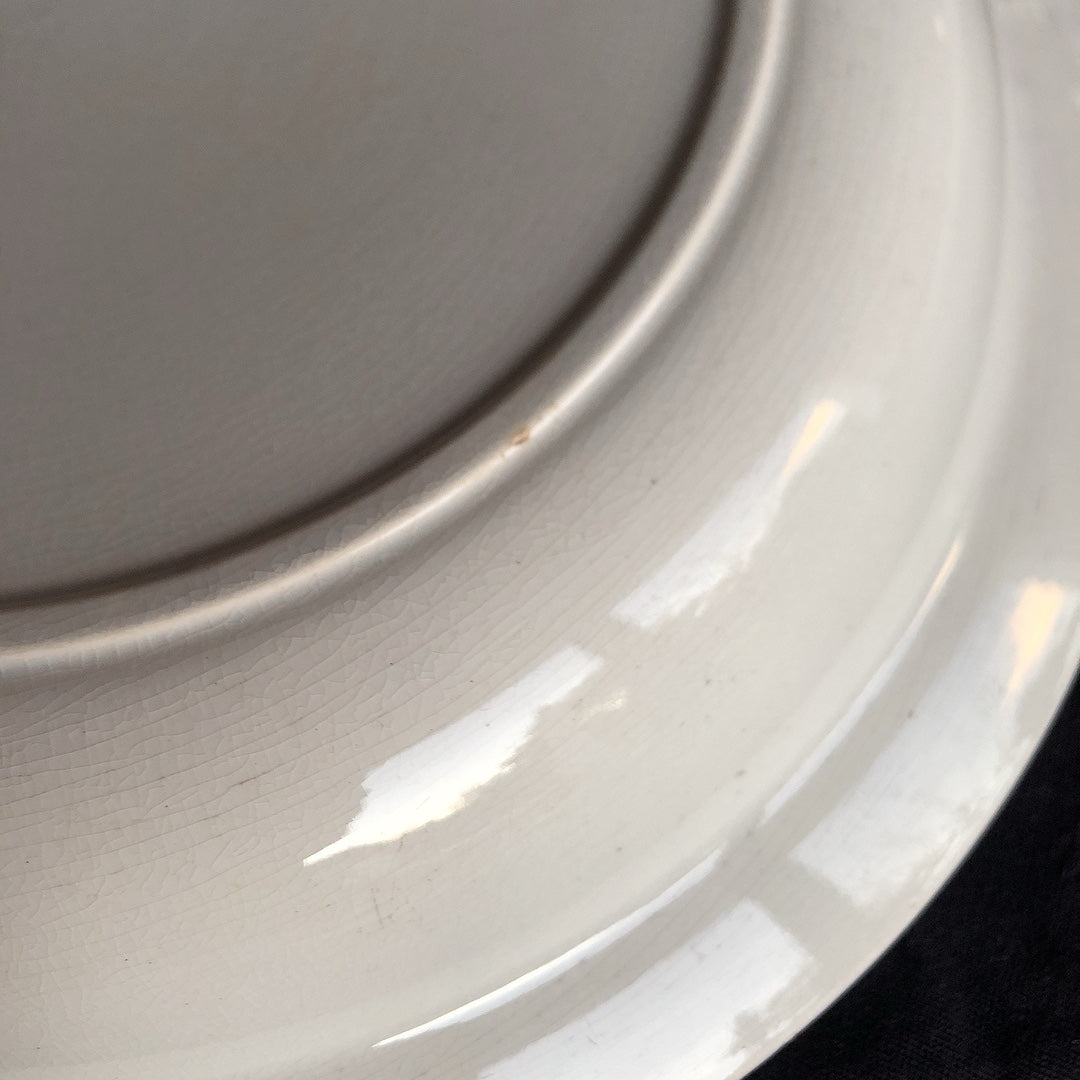 フランス アンティーク Digoin&sarreguemines ディゴワンサルグミンヌ 白い大きな深皿 30.5cm フランスアンティーク食器 ブロカント 蚤の市