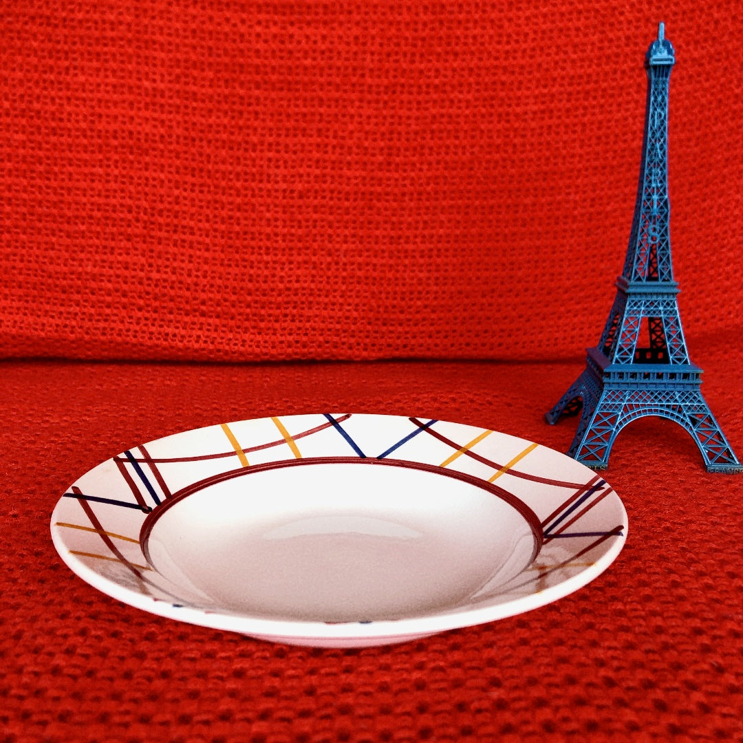 フランス GIEN ジアン 『MALVINA』スーププレート A フランスアンティーク食器 ブロカント 蚤の市