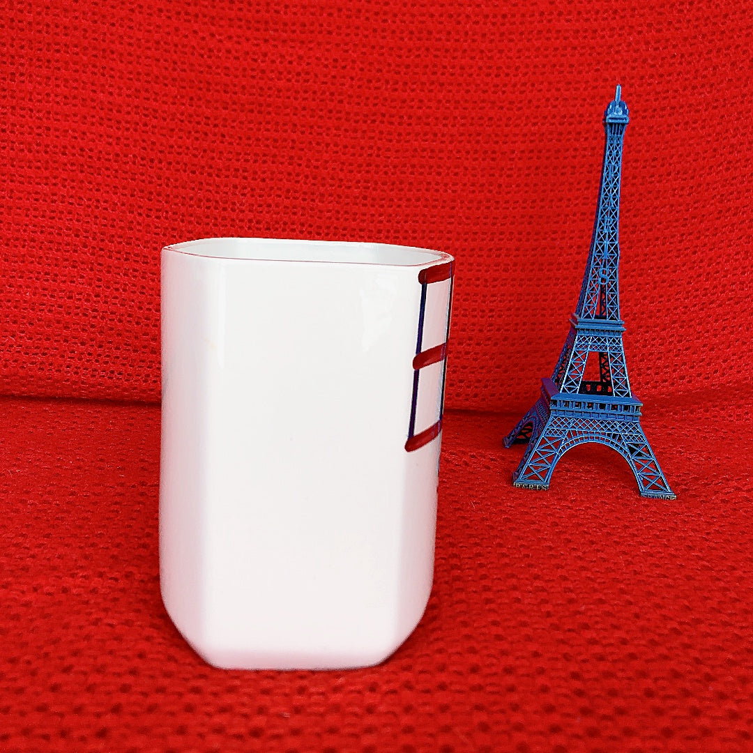 ご予約 フランスアンティーク HBCM Béarn クレイユエモントロー バスク柄 陶器キャニスター 「ルージュ・ブルー」A フランスアンティーク食器 ブロカント 蚤の市