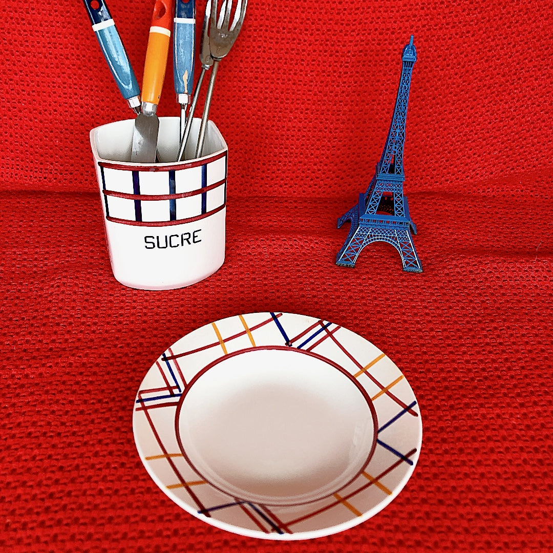 フランス GIEN ジアン 『MALVINA』スーププレート B フランスアンティーク食器 ブロカント 蚤の市
