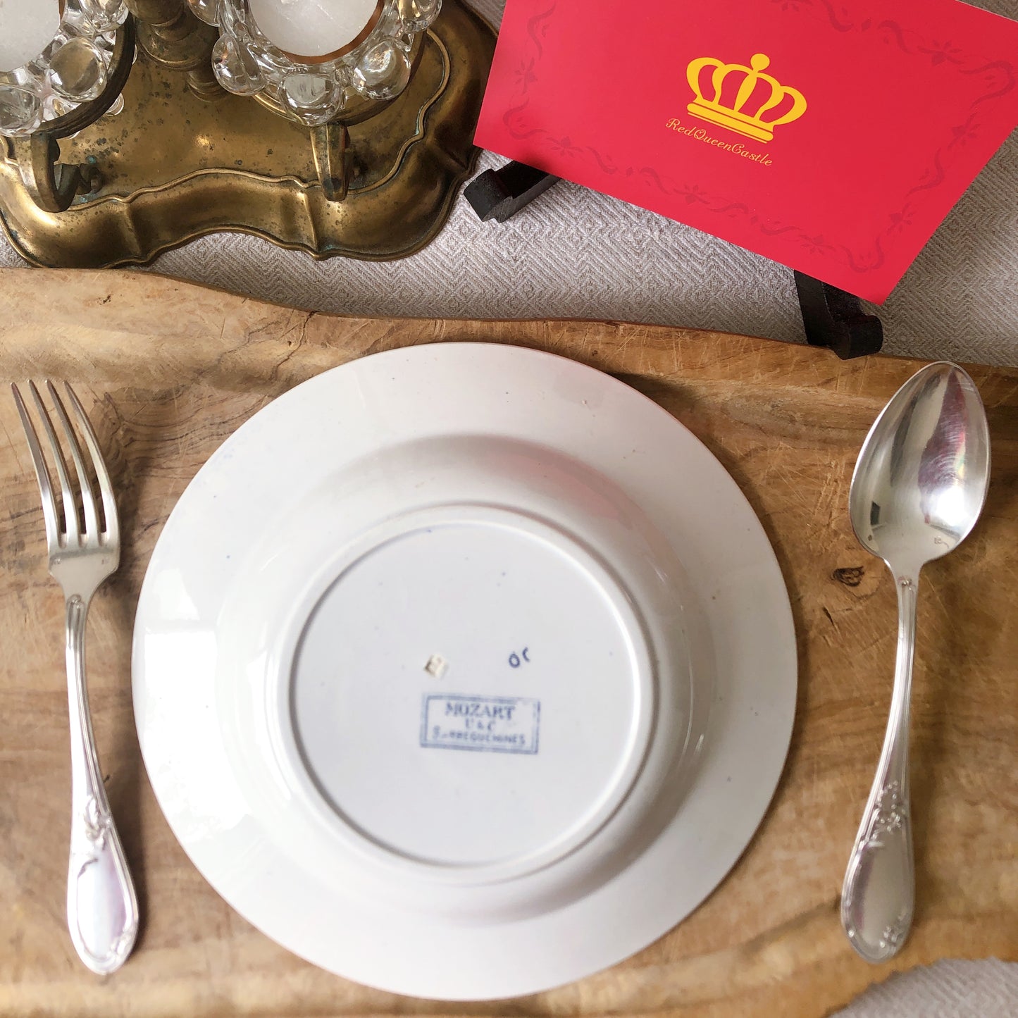 フランスアンティーク U&Cサルグミンヌ sarreguemines スーププレート ”モーツアルト” E フランスアンティーク食器 ブロカント 蚤の市