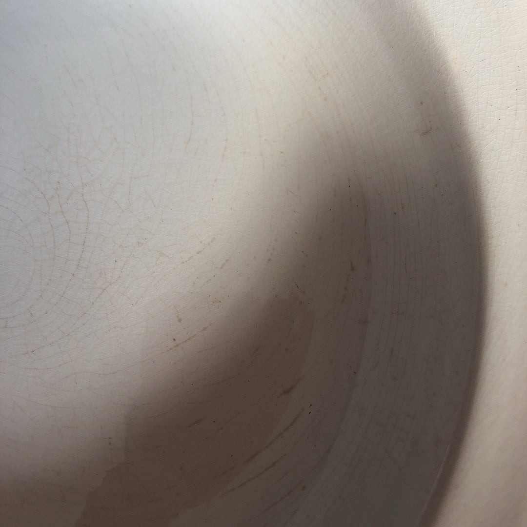 フランス アンティーク Digoin&sarreguemines ディゴワンサルグミンヌ 白い大きな深皿 30.5cm フランスアンティーク食器 ブロカント 蚤の市