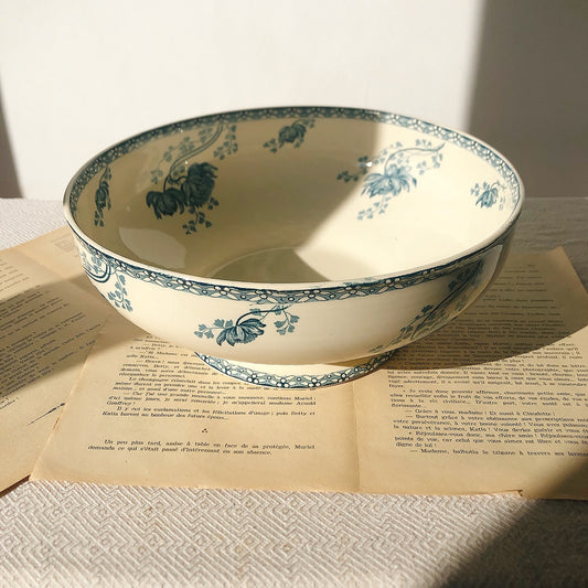 フランスアンティーク U&Cサルグミンヌ サラディエ サラダボウル ”ROYAT” ロワイヤ フランスアンティーク食器 ブロカント 蚤の市