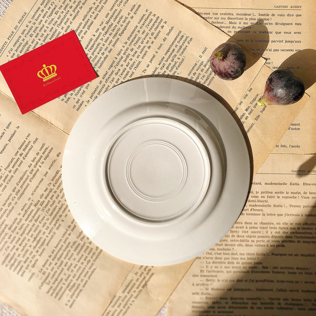 フランスアンティーク HBCM Béarn クレイユエモントロー バスク柄 デザートプレート「ボルドー・ダークブルー」D フランスアンティーク食器 ブロカント 蚤の市