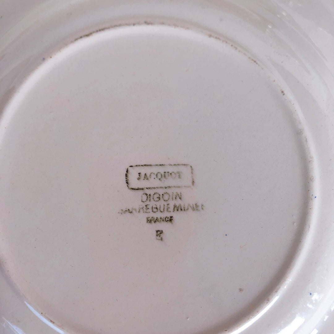 ディゴワンサルグミンヌ Digoin&sarregumines 平皿 ”JACQUOT” ブルー フランスアンティーク食器 ブロカント 蚤の市