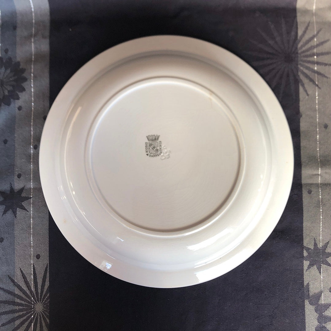 フランス アンティーク Digoin&sarreguemines ディゴワンサルグミンヌ 白い大きな深皿 29.5cm フランスアンティーク食器 ブロカント 蚤の市