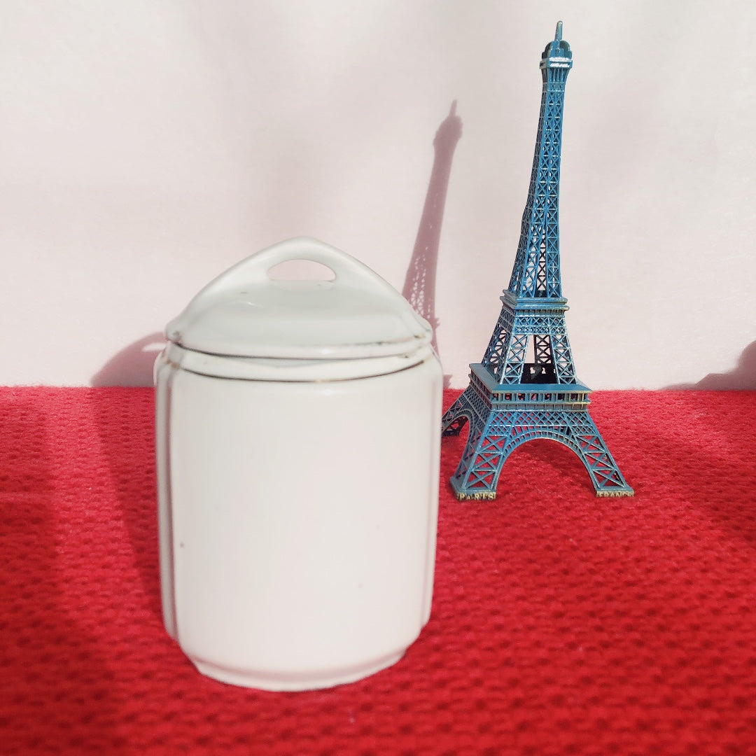 フランスアンティーク 陶器キャニスター ダミエ柄 レッド&ホワイト 3点セット フランスアンティーク食器 ブロカント 蚤の市