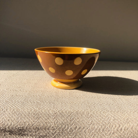 フランス アンティークカフェオレボウル ディゴワン&サルグミンヌ マロンドット柄 定番人気シリーズ ヴィンテージ食器 ブロカント 蚤の市