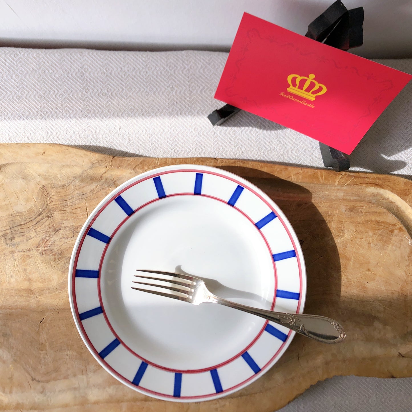 ディゴワンサルグミンヌ バスク柄 プレート ・平皿『ルージュ・マリン』A フランスアンティーク食器 フランス蚤の市・ブロカント バスク柄プレート