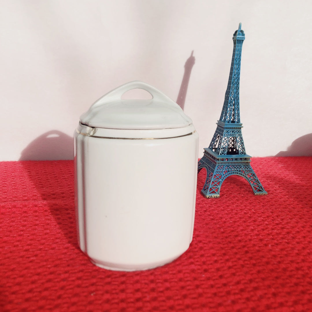 フランスアンティーク 陶器キャニスター ダミエ柄 レッド&ホワイト 3点セット フランスアンティーク食器 ブロカント 蚤の市