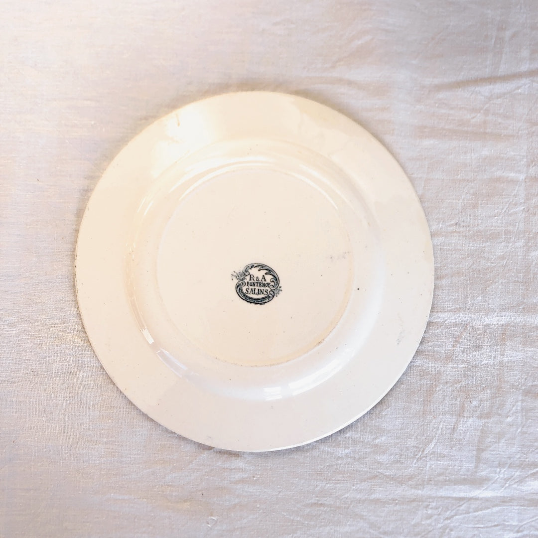 SALINS サラン 『FONTENOY』ディナープレート C フランスアンティーク食器 ブロカント 蚤の市