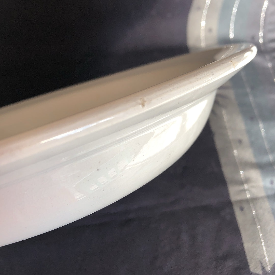 フランス アンティーク Digoin&sarreguemines ディゴワンサルグミンヌ 白い大きな深皿 30.5cm フランスアンティーク食器 ブロカント 蚤の市