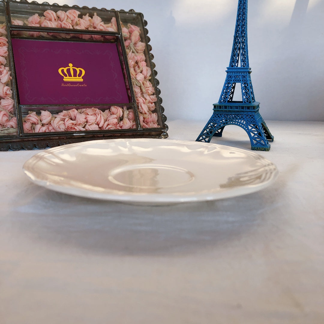 ディゴワンサルグミンヌ 花リム ソーサー・デザートプレート A フランスアンティーク食器 ブロカント 蚤の市