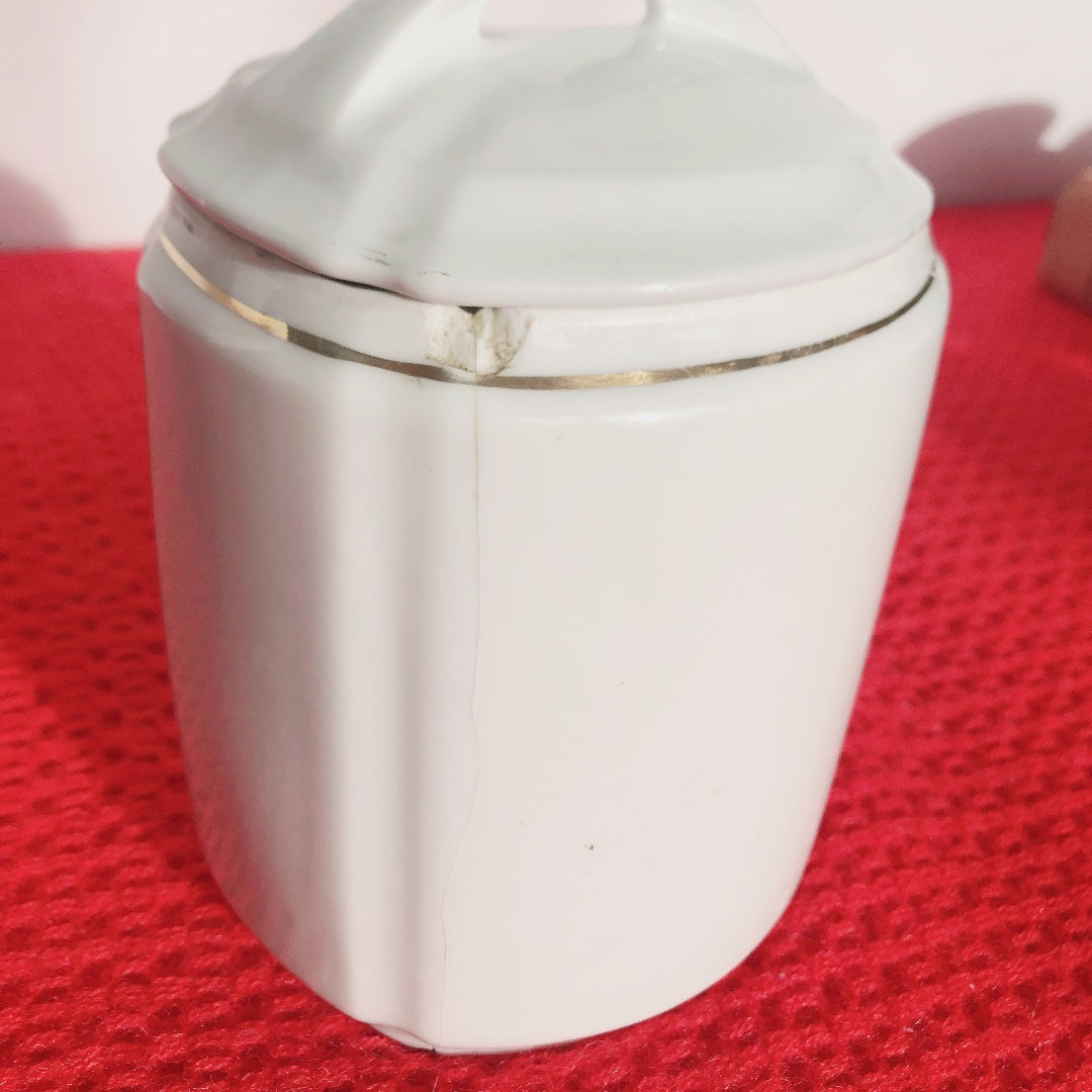 フランスアンティーク 陶器キャニスター ダミエ柄 レッド&ホワイト 3点セット フランスアンティーク食器 ブロカント 蚤の市