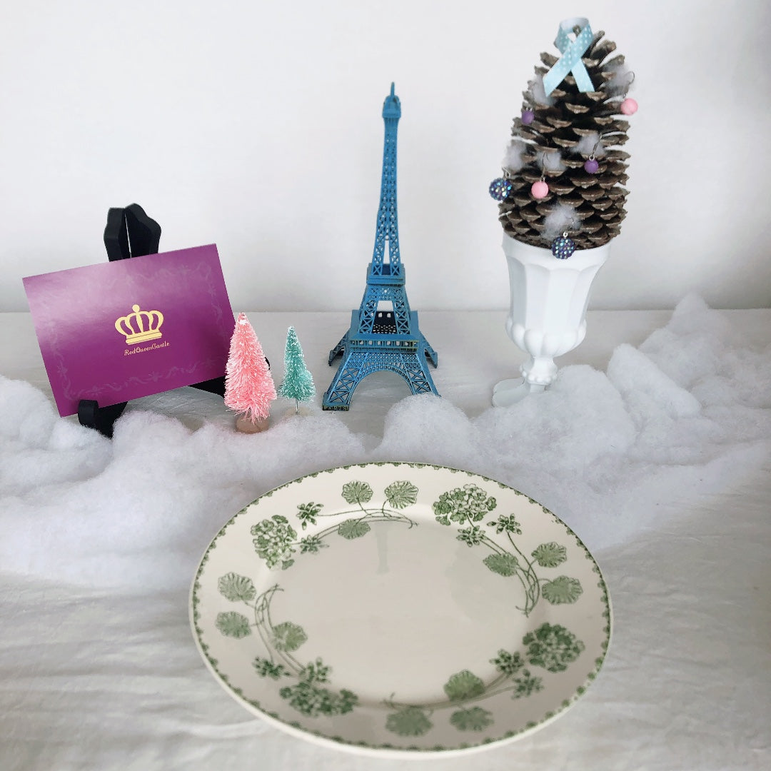 フランスアンティーク U&Cサルグミンヌ 平皿 ”GERANIUM” ゼラニウム フランスアンティーク食器 ブロカント 蚤の市