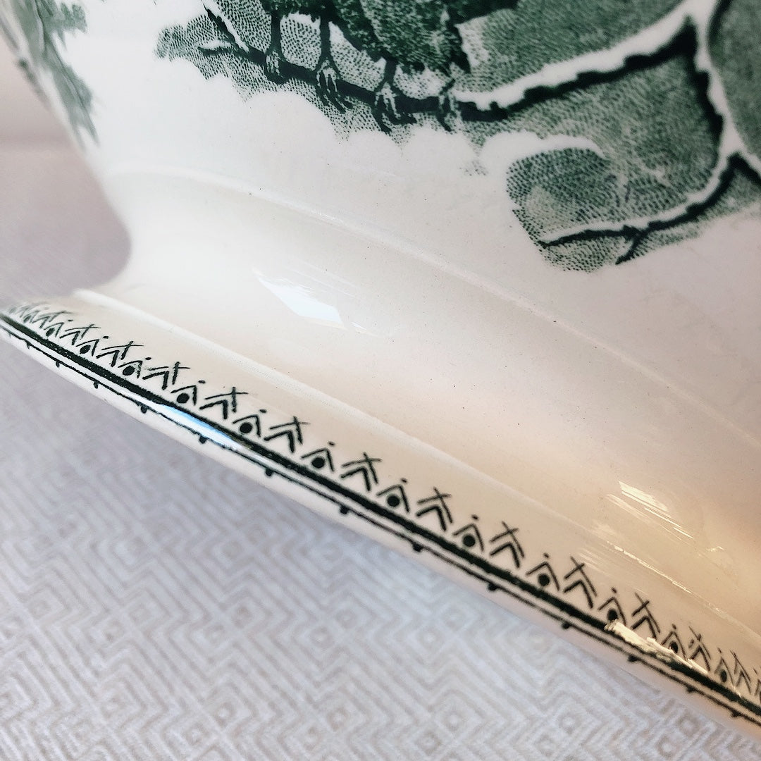 【美品】フランスアンティーク U&C sarreguemines サルグミンヌ スーピエール ”NEIGE”小鳥 フランスアンティーク食器 ブロカント 蚤の市