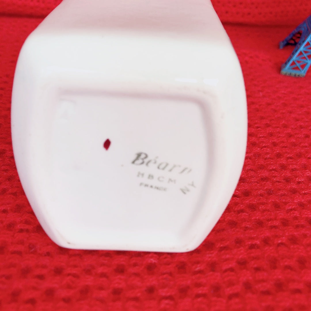 ご予約フランスアンティーク HBCM Béarn クレイユエモントロー バスク柄 陶器キャニスター 「ルージュ・マリン」C フランスアンティーク ブロカント 蚤の市
