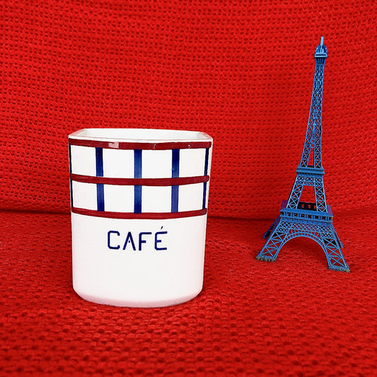 ご予約 フランスアンティーク HBCM Béarn クレイユエモントロー バスク柄 陶器キャニスター 「ルージュ・ブルー」B フランスアンティーク ブロカント 蚤の市