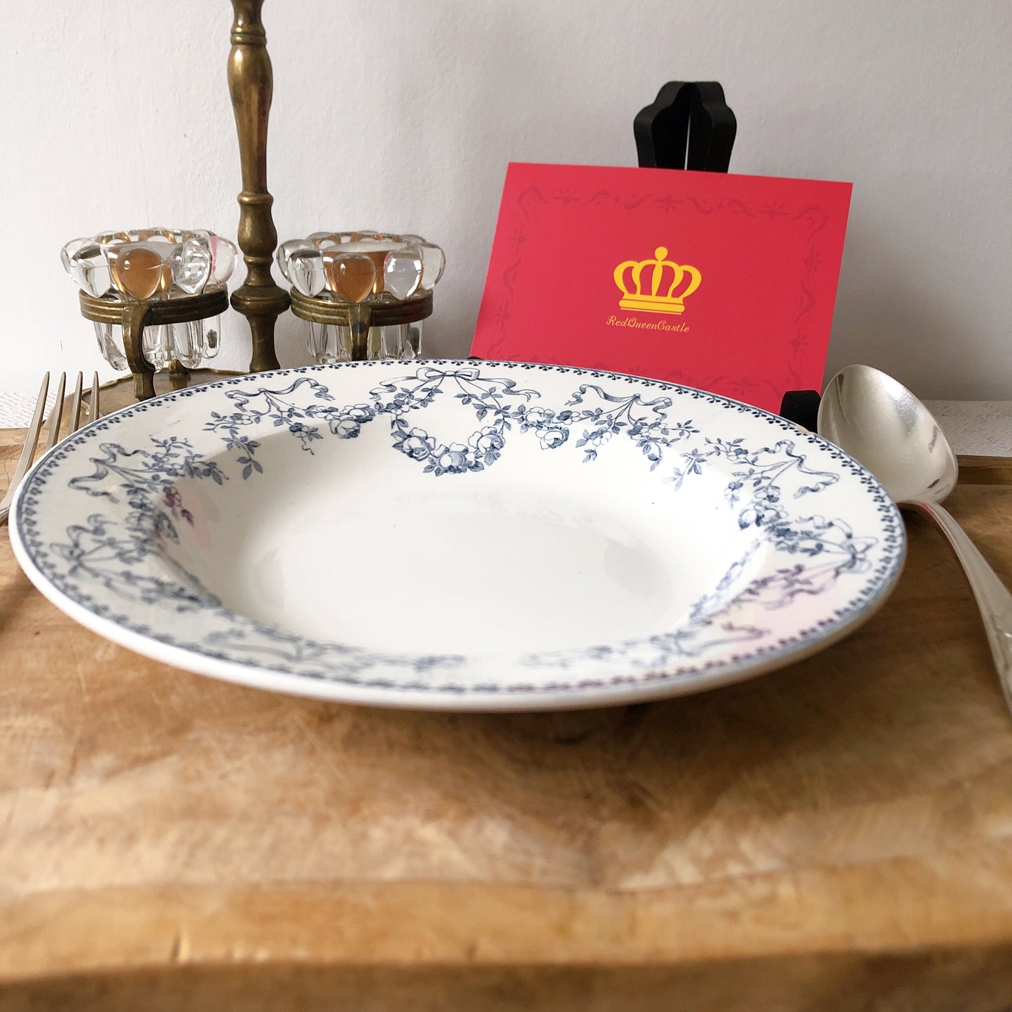 フランスアンティーク U&Cサルグミンヌ sarreguemines スーププレート ”モーツアルト” H フランスアンティーク食器 ブロカント 蚤の市