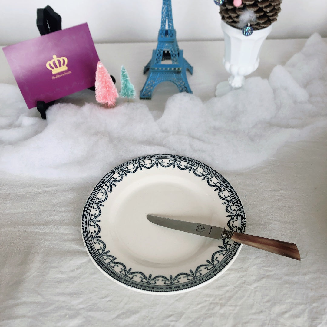 SALINS サラン ルイ16世ガーランド デザートプレート ガーランド柄 フランスアンティーク食器 ブロカント 蚤の市