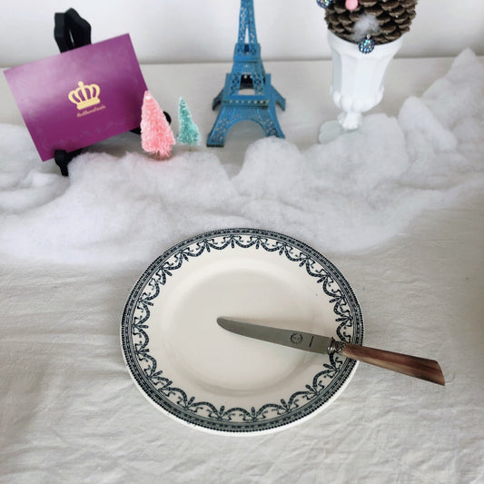 予約 SALINS サラン ルイ16世ガーランド デザートプレート ガーランド柄 フランスアンティーク食器 ブロカント 蚤の市