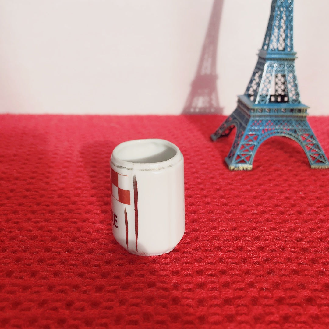 フランスアンティーク 陶器キャニスター ダミエ柄 レッド&ホワイト 3点セット フランスアンティーク食器 ブロカント 蚤の市