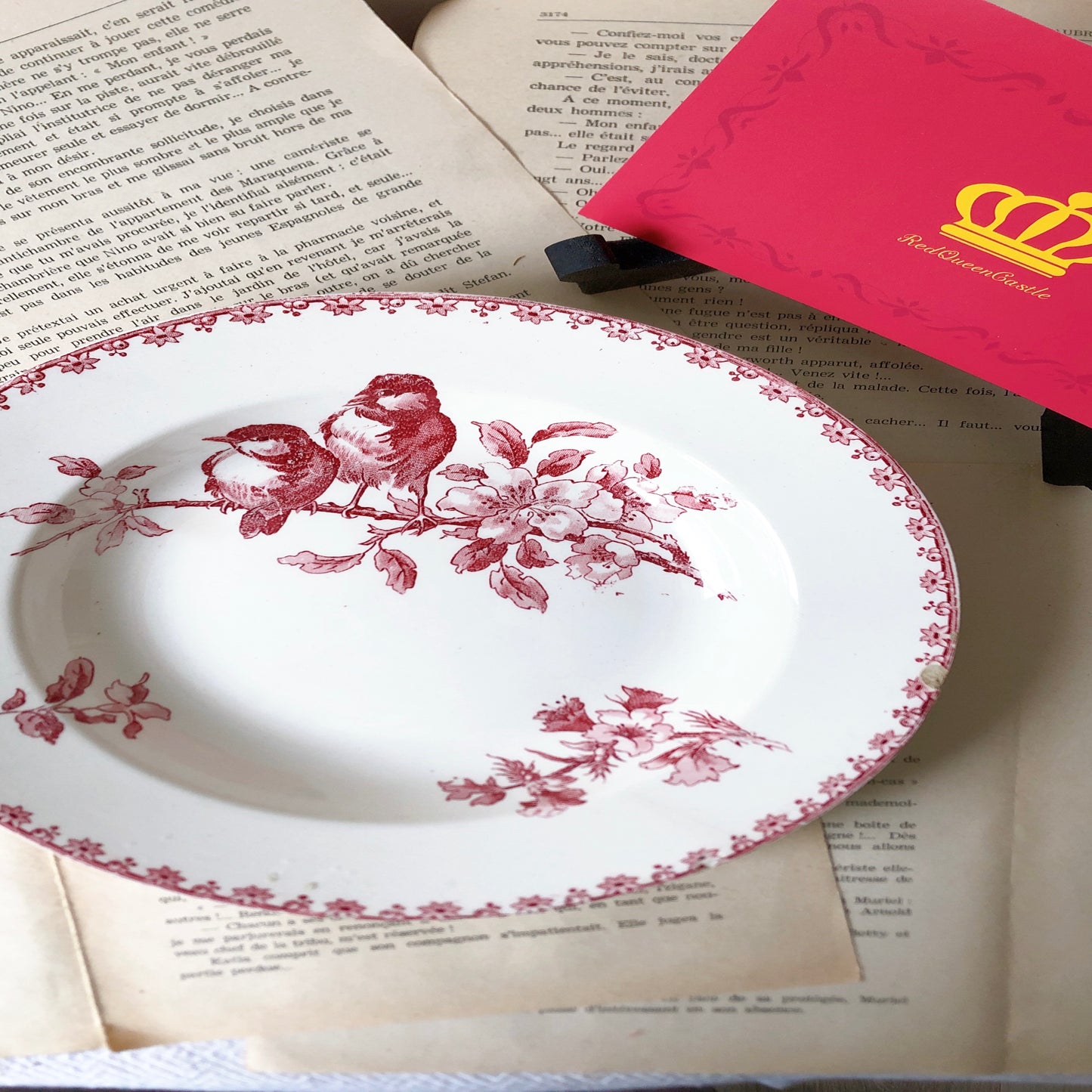 フランスアンティーク サルグミンヌ ファボリ『FAVORI』スーププレート Fファイアンスフィーヌ フランスアンティーク食器 フランス蚤の市・ブロカント