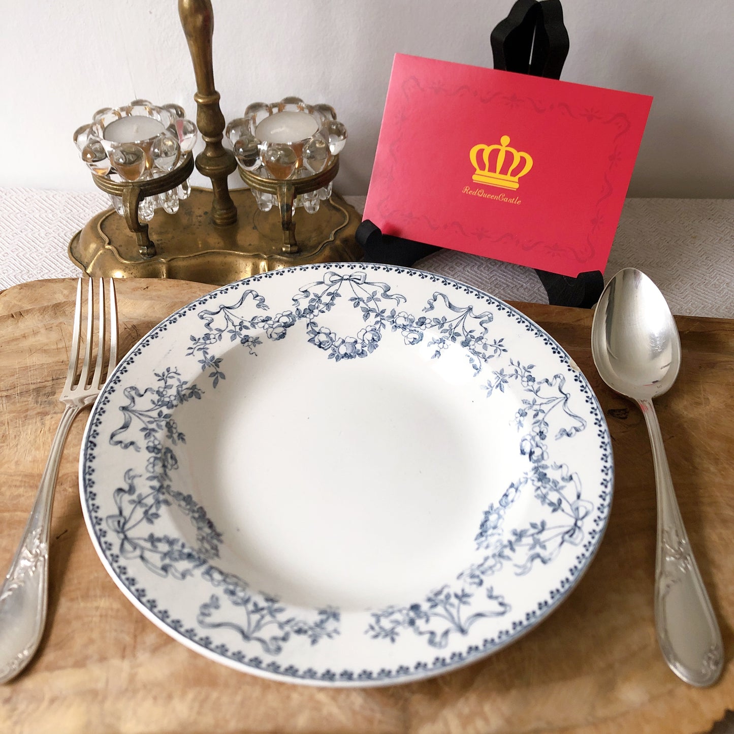 フランスアンティーク U&Cサルグミンヌ sarreguemines スーププレート ”モーツアルト” H フランスアンティーク食器 ブロカント 蚤の市