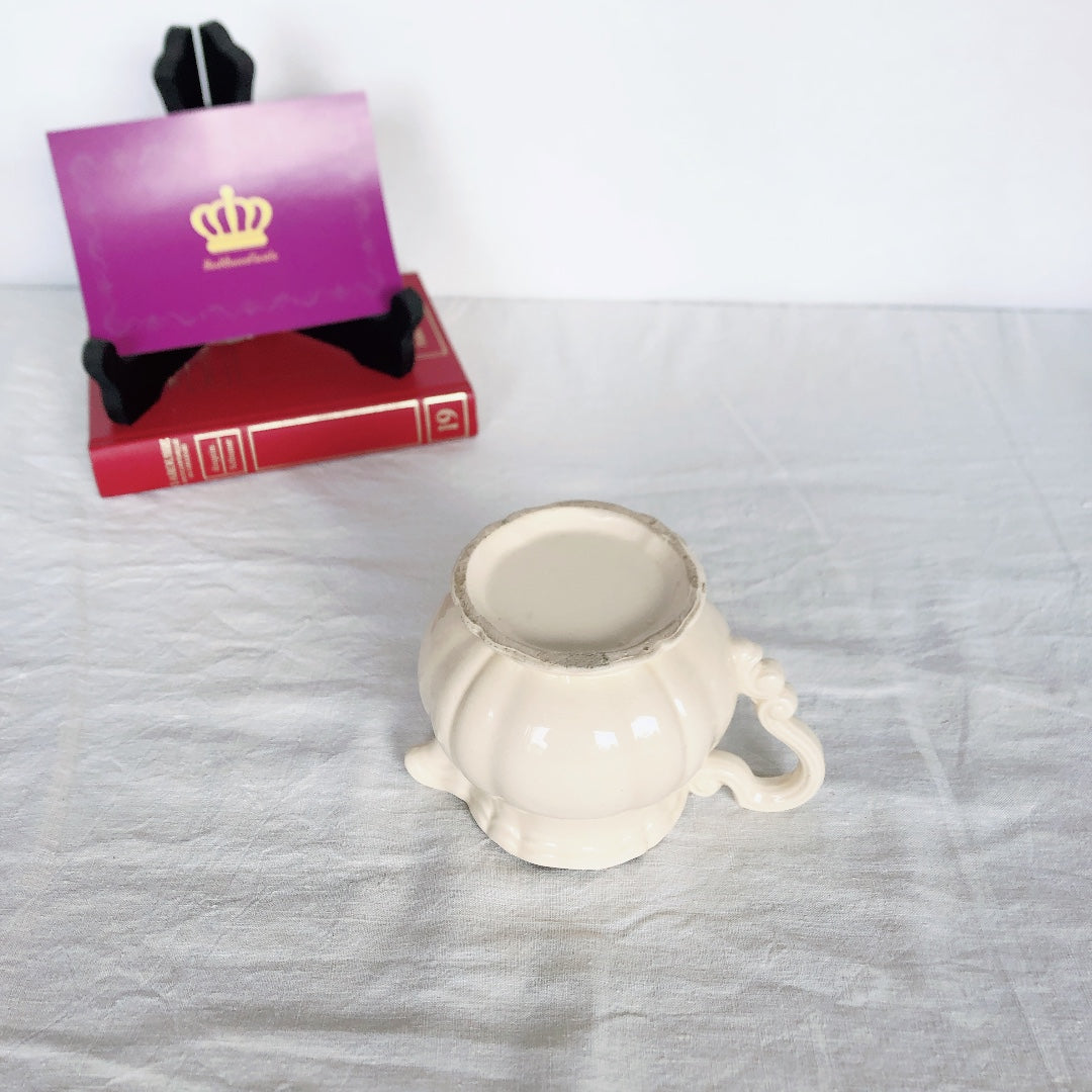 ディゴワンサルグミンヌ Digoin&sarreguemines 花リム シュガーポット&ミルクポット フランスアンティーク食器 フランス蚤の市・ブロカント