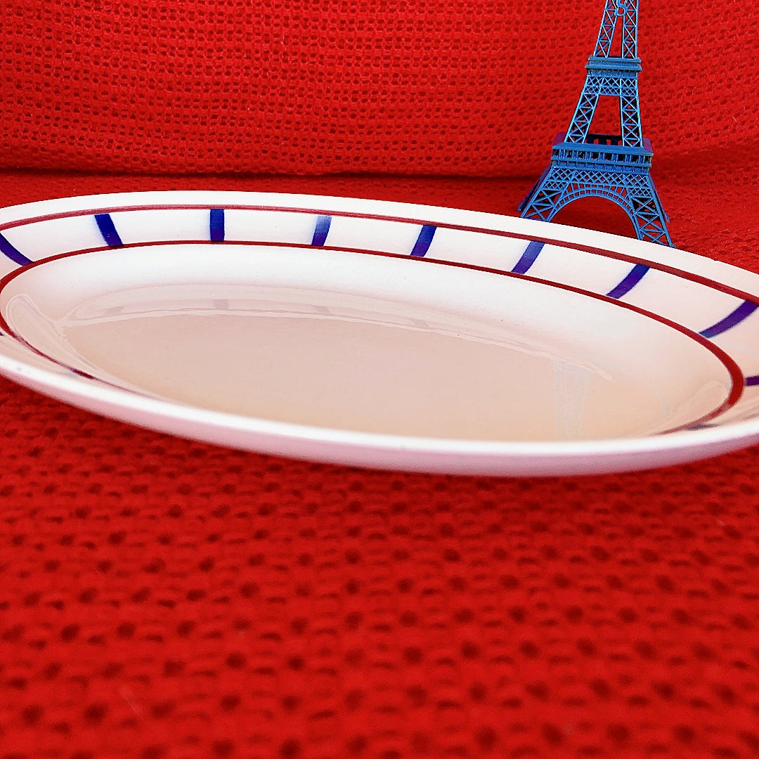 ムーランデルー Moulin des Loups バスク柄 オーバルプレート B フランスアンティーク食器 ブロカント 蚤の市