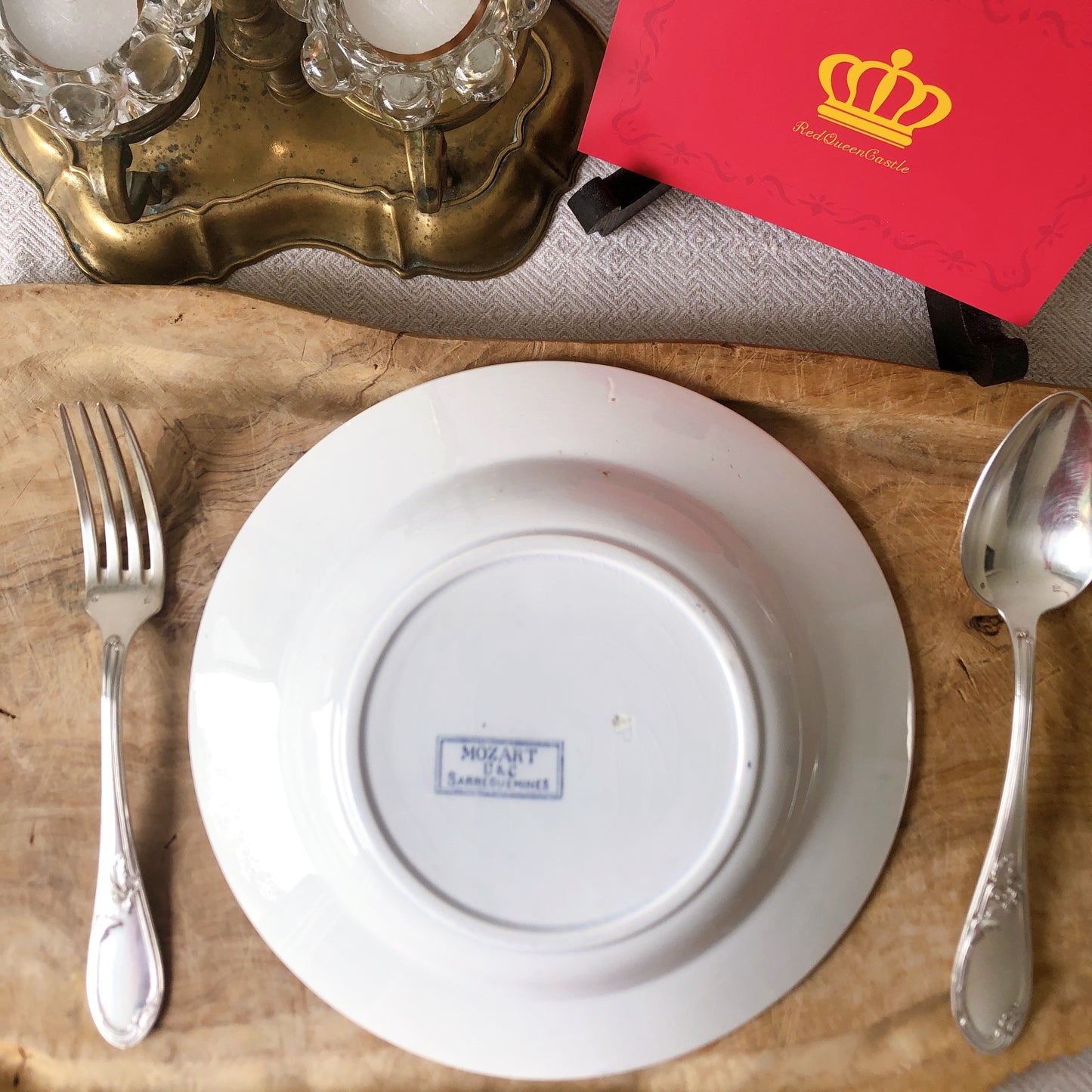 フランスアンティーク U&Cサルグミンヌ sarreguemines スーププレート ”モーツアルト” G フランスアンティーク食器 ブロカント 蚤の市