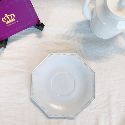 クレイユモントロー オクトゴナル プレート ソーサー ブルーパール A フランスアンティーク アンティーク食器 フランスブロカント・蚤の市