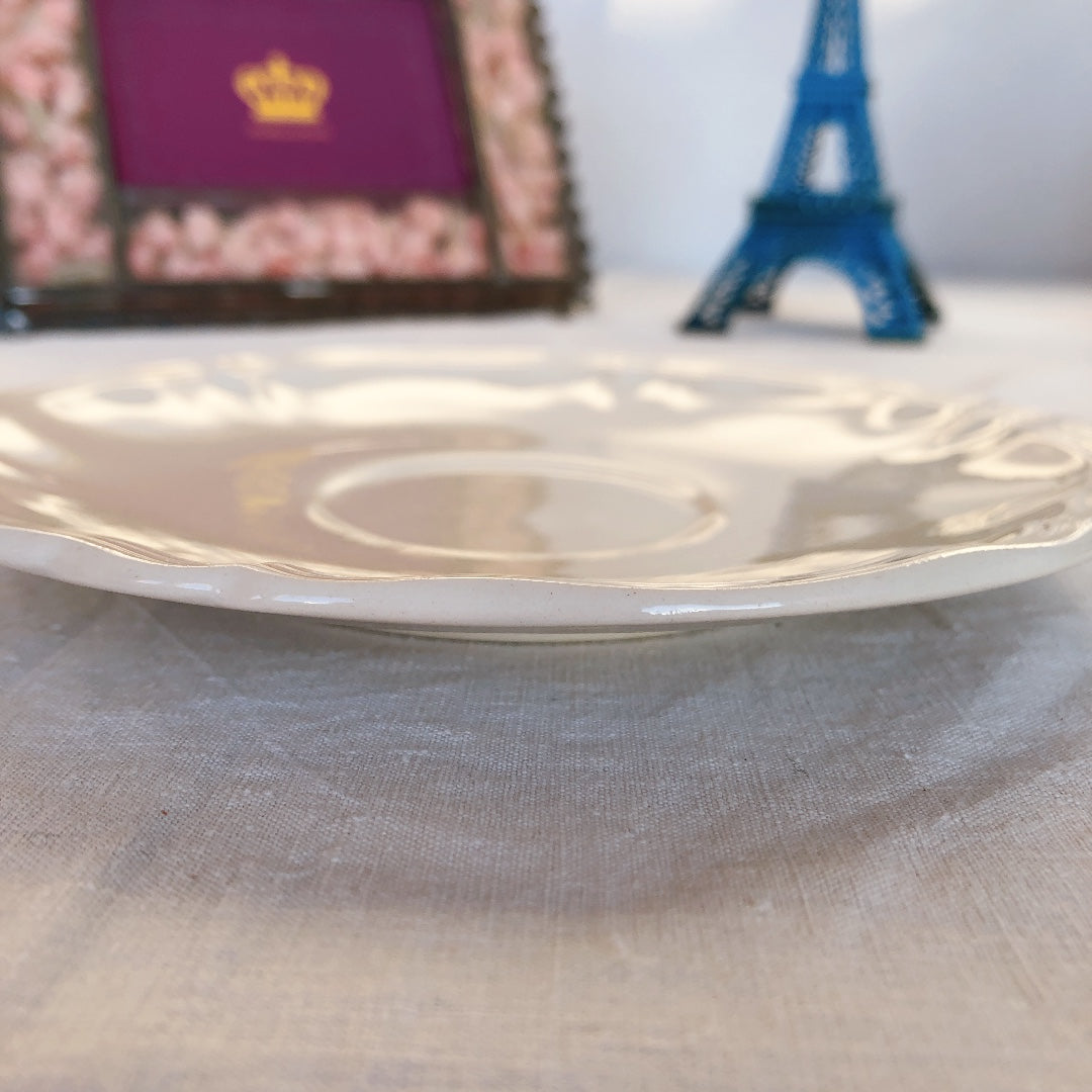 ディゴワンサルグミンヌ 花リム ソーサー・デザートプレート A フランスアンティーク食器 ブロカント 蚤の市