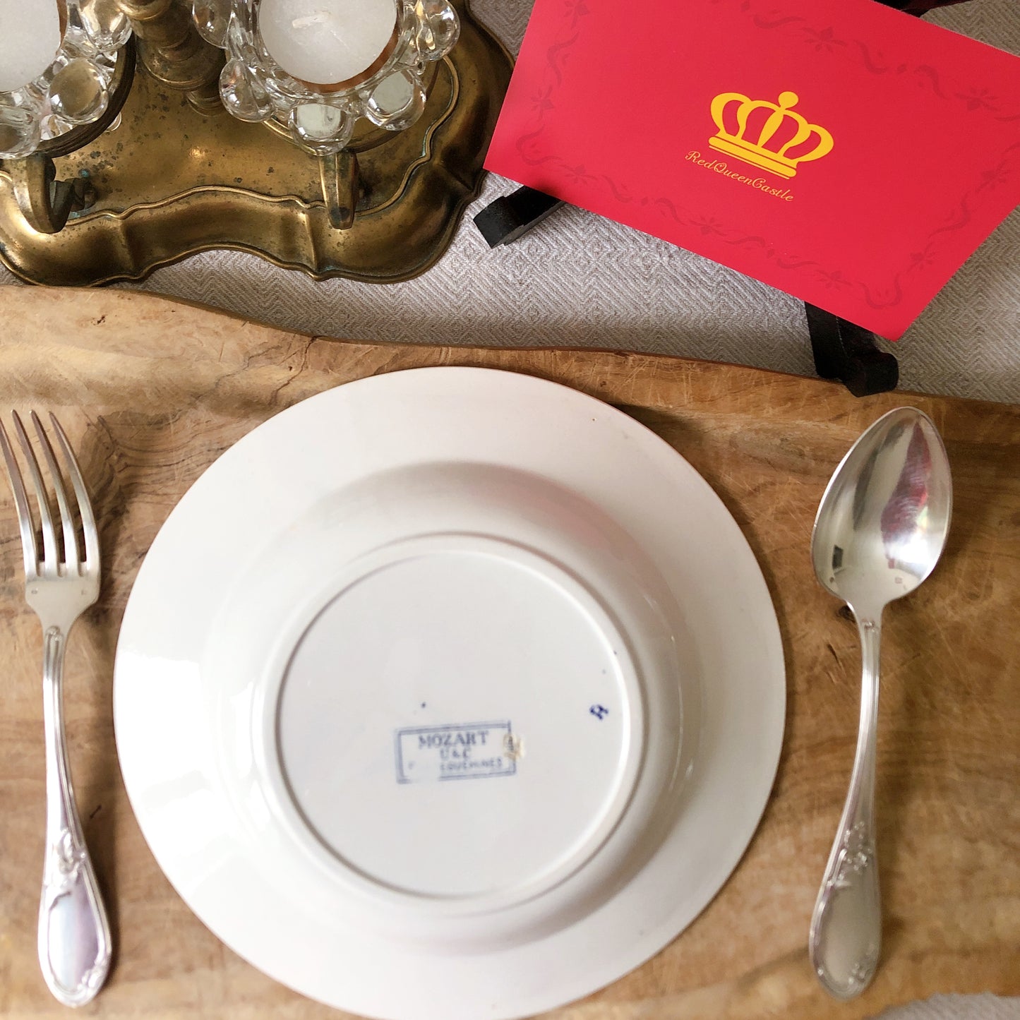 フランスアンティーク U&Cサルグミンヌ sarreguemines スーププレート ”モーツアルト” H フランスアンティーク食器 ブロカント 蚤の市