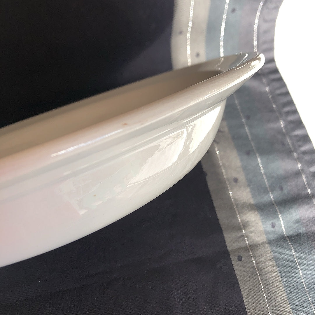 フランス アンティーク Digoin&sarreguemines ディゴワンサルグミンヌ 白い大きな深皿 30.5cm フランスアンティーク食器 ブロカント 蚤の市