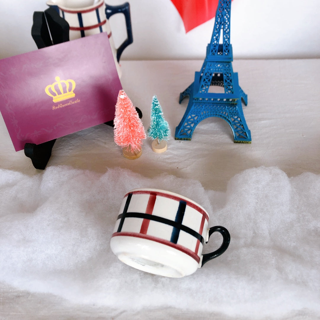 サンタマン バスク柄のカップ&ソーサー フランスアンティーク食器 ブロカント 蚤の市