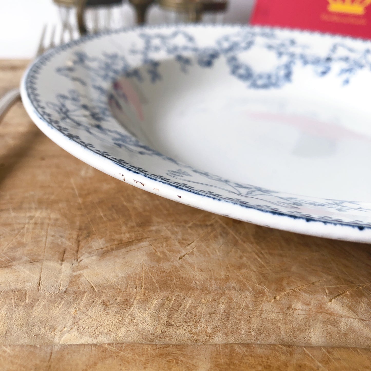 フランスアンティーク U&Cサルグミンヌ sarreguemines スーププレート ”モーツァルト” F フランスアンティーク食器 ブロカント 蚤の市