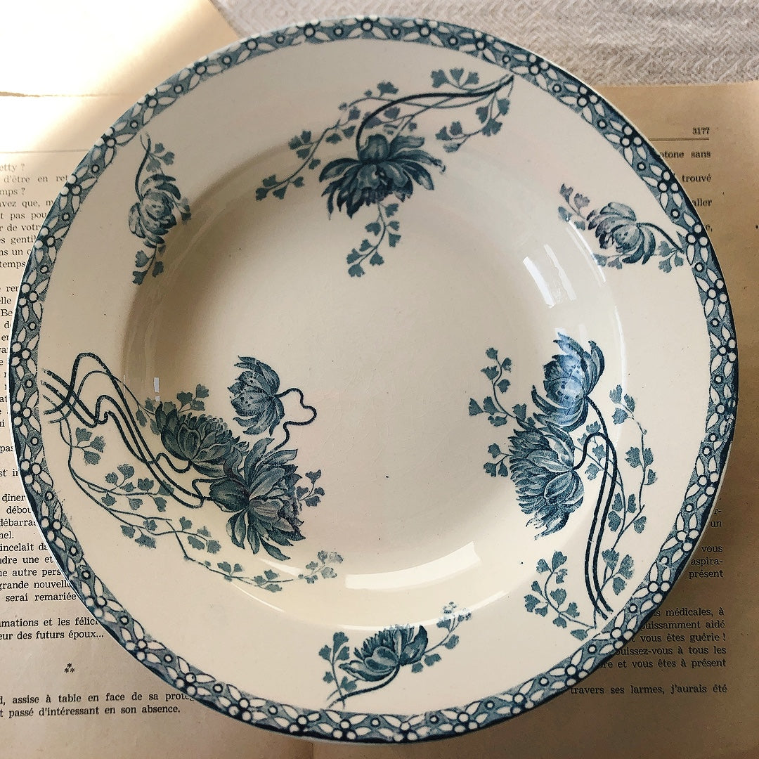 フランスアンティーク U&Cサルグミンヌ 深皿 ”ROYAT” ロワイヤ C フランスアンティーク食器 ブロカント 蚤の市