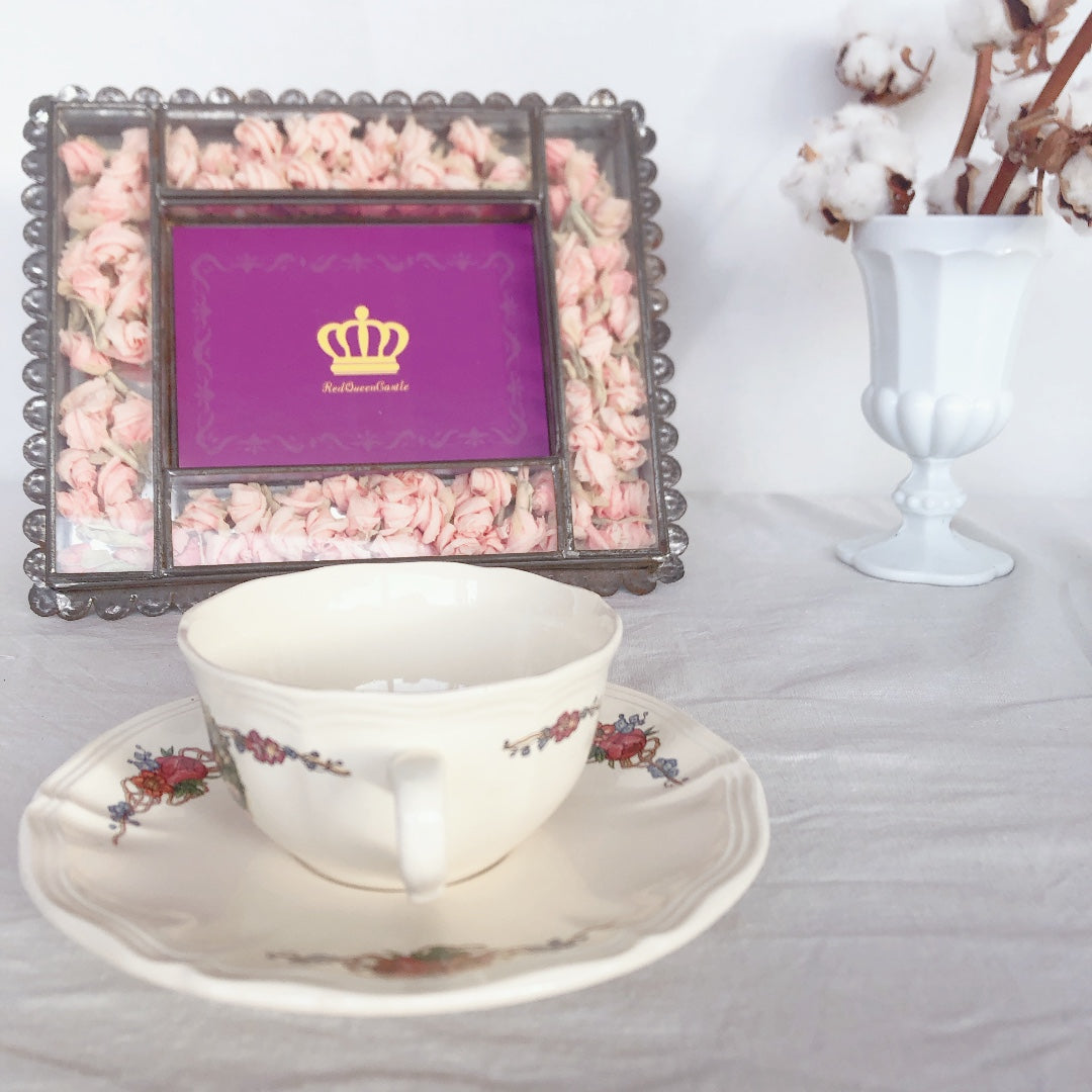 サルグミンヌ sarreguemines ‘’オベルネ‘’ コーヒーカップ&ソーサー A フランスアンティーク食器 フランス蚤の市・ブロカント