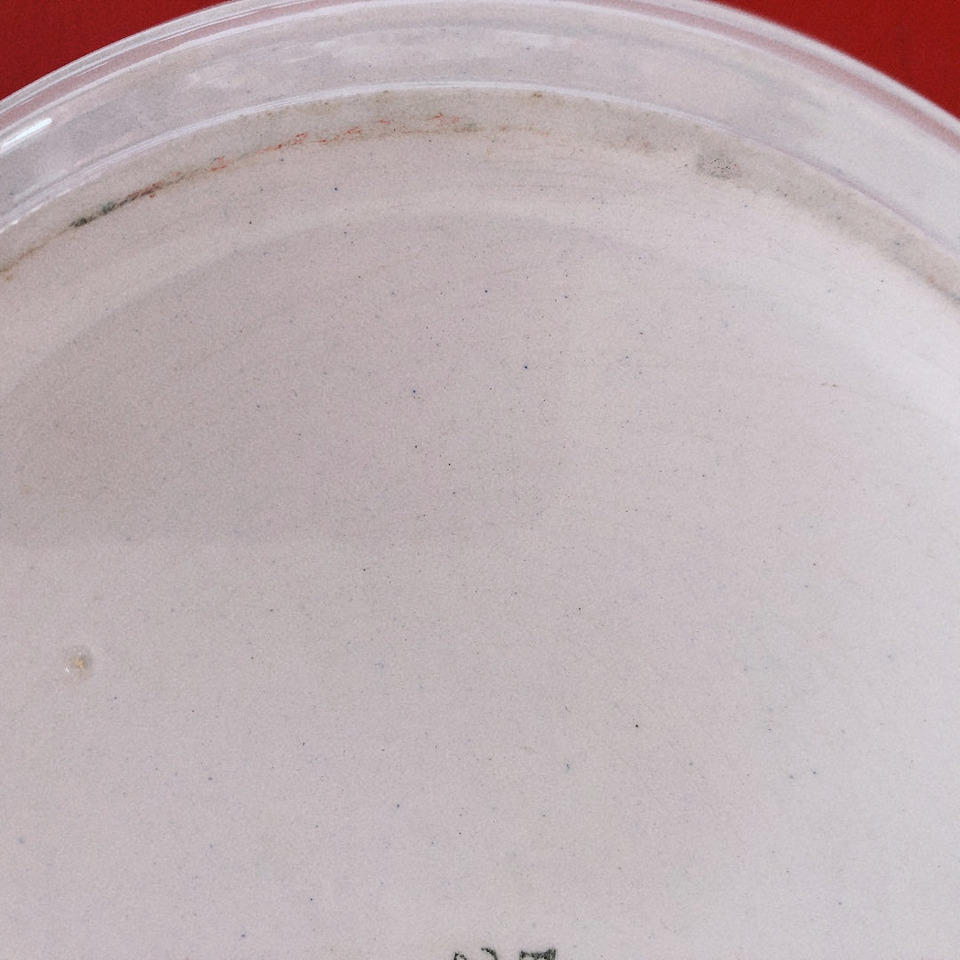 バドンヴィレー バスク柄 サラディエ サラダボウル「ルージュ・ブルー」フランスアンティーク・食器・皿・プレート ブロカント