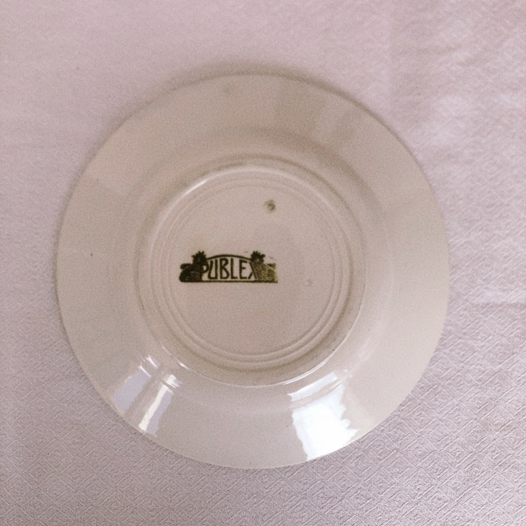 ムーランデルー Moulin des Loups 『PUBLEX』デザートプレート 幾何学模様 フランスアンティーク食器 ブロカント 蚤の市